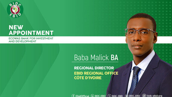 Mr. Baba Malick BA appointed Regional Director  at the Abidjan office of the ECOWAS Bank for Investment and Development