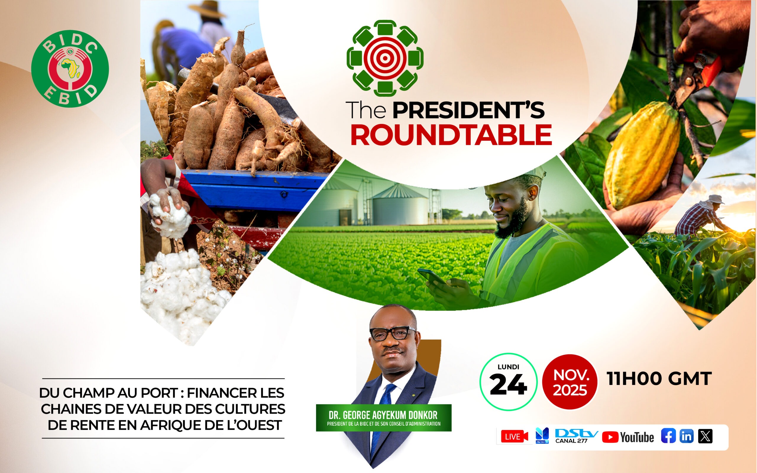 Quatrième édition de la Table Ronde du Président de la BIDC : Du Champ au Port : Financer les chaînes de valeur des cultures de rente en Afrique de l&rsquo;Ouest